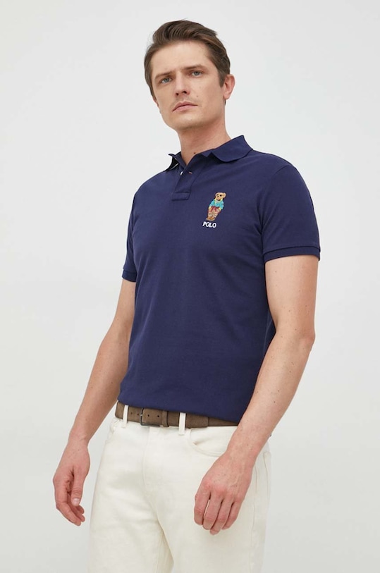 Polo Ralph Lauren polo bawełniane regular granatowy 710853312