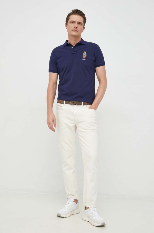 Polo Ralph Lauren polo bawełniane 710853312 granatowy SS24