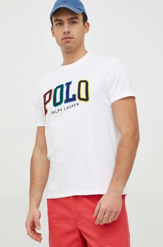 Bavlněné tričko Polo Ralph Lauren nášivka bílá 710890804