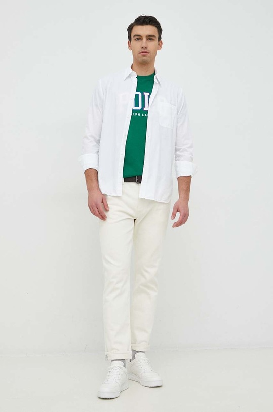 Βαμβακερό μπλουζάκι Polo Ralph Lauren 710890804 πράσινο SS23