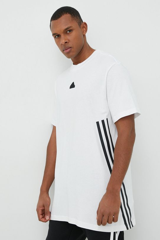 Bavlnené tričko adidas relaxed biela IC8245