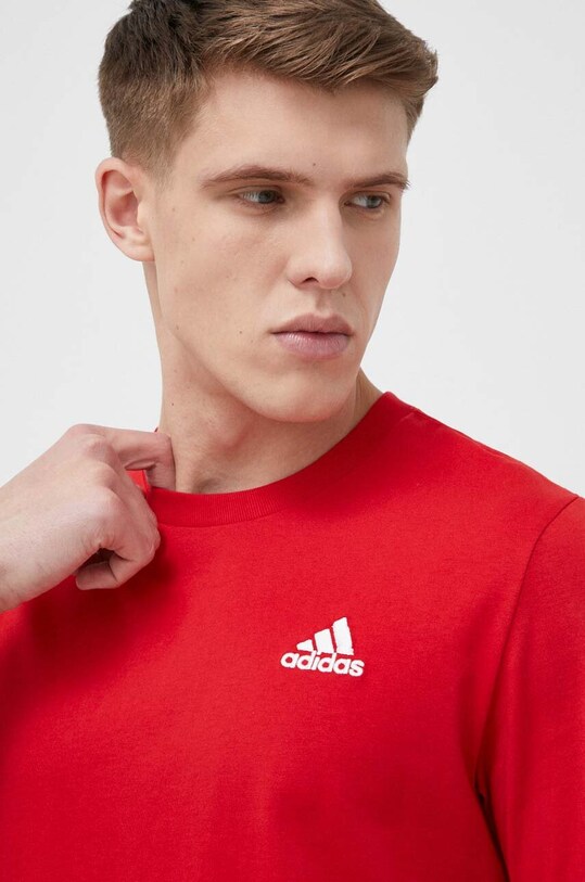 adidas t-shirt bawełniany czerwony IC9290