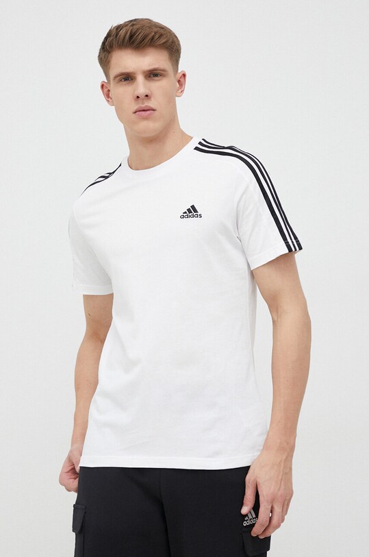 adidas t-shirt bawełniany Essentials bawełna biały IC9336