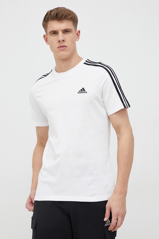 adidas t-shirt bawełniany Essentials bawełna biały IC9336