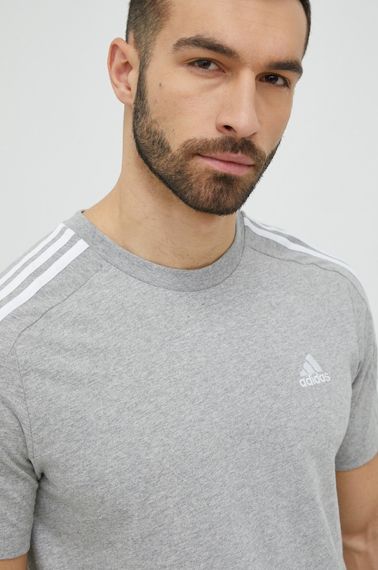 adidas t-shirt bawełniany Essentials IC9337 szary