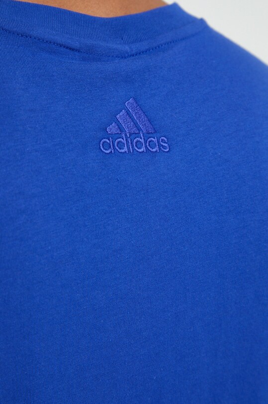 Bavlněné tričko adidas IC9351 modrá