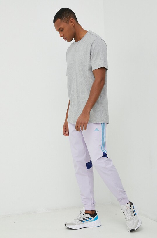 adidas t-shirt bawełniany IC9789 szary SS23