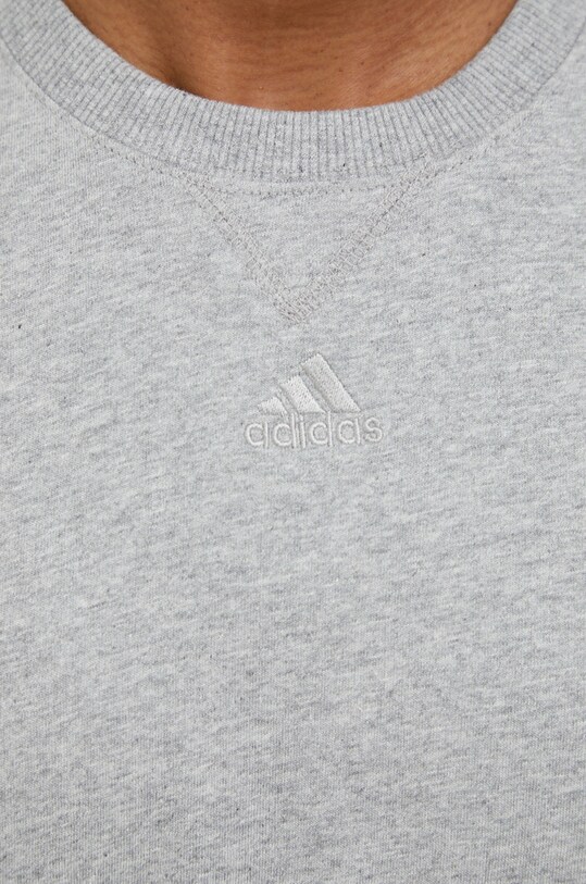 Памучна тениска adidas IC9789 сив