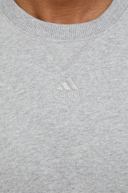 Памучна тениска adidas IC9789 сив