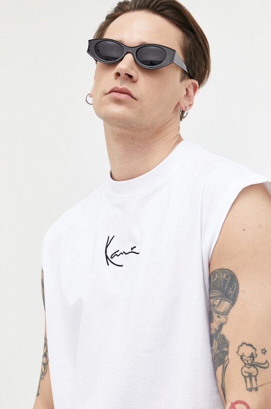 Памучна тениска Karl Kani бял 6031352