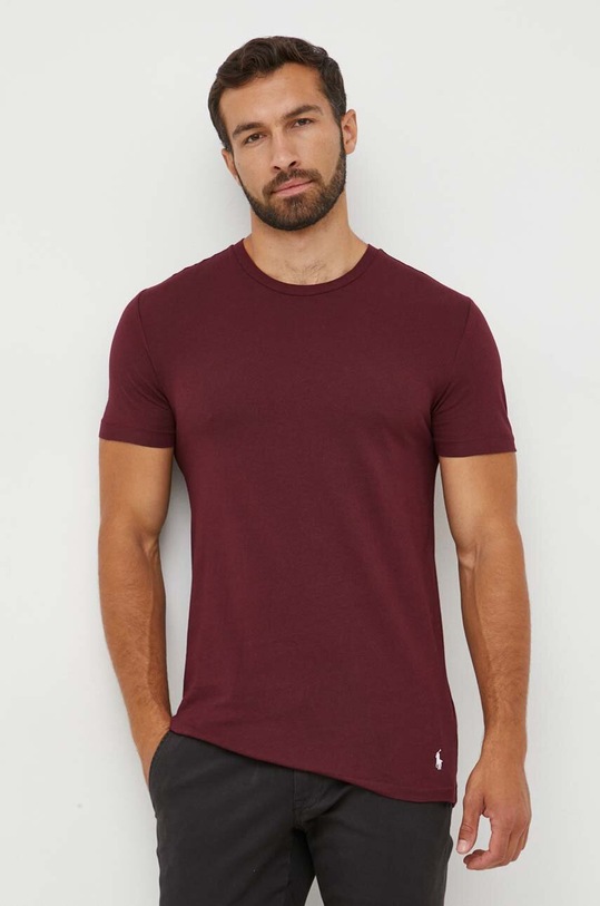 Polo Ralph Lauren t-shirt bawełniany 3-pack bawełna bordowy 714830304