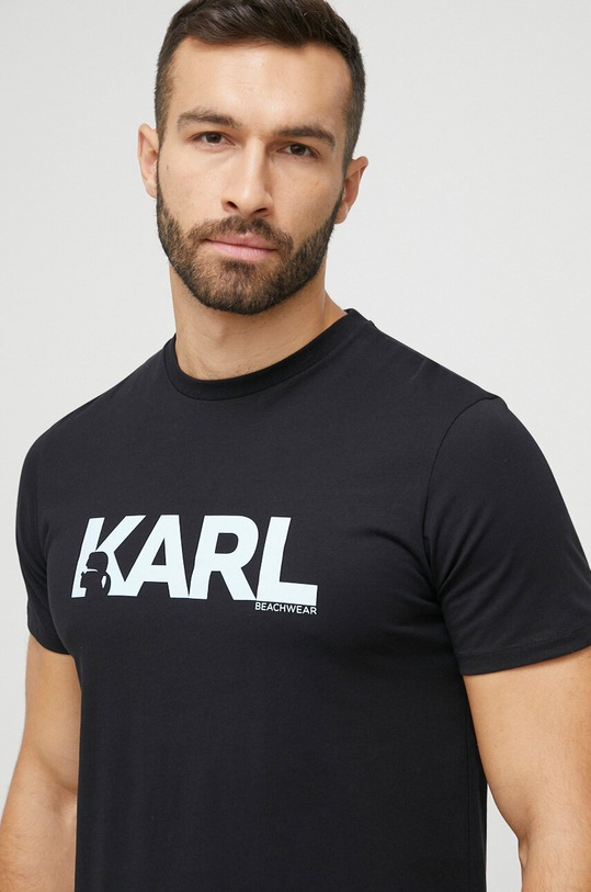 Karl Lagerfeld t-shirt bawełniany nadruk czarny 230M2211