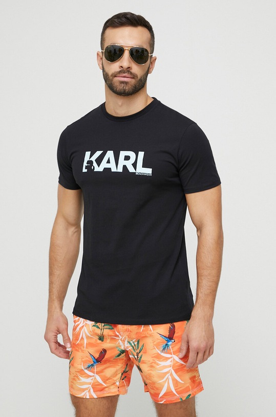 Karl Lagerfeld t-shirt bawełniany czarny 230M2211