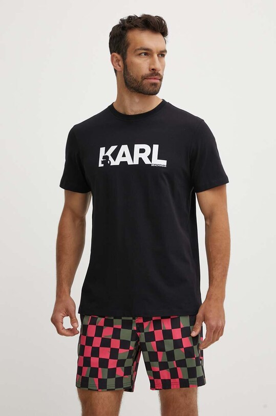 Karl Lagerfeld t-shirt bawełniany 230M2211 czarny AA00