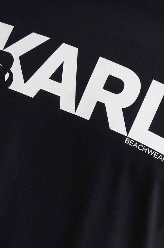 Βαμβακερό μπλουζάκι Karl Lagerfeld μαύρο 230M2211