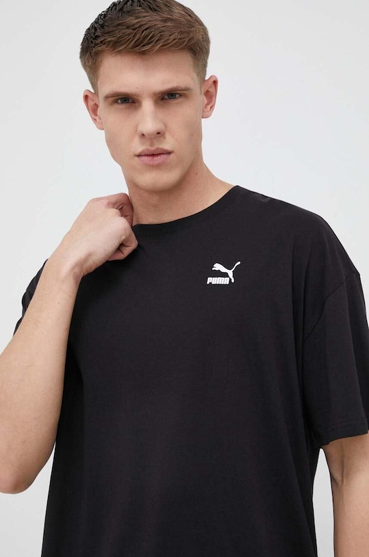 Puma tricou din bumbac uni negru 538070