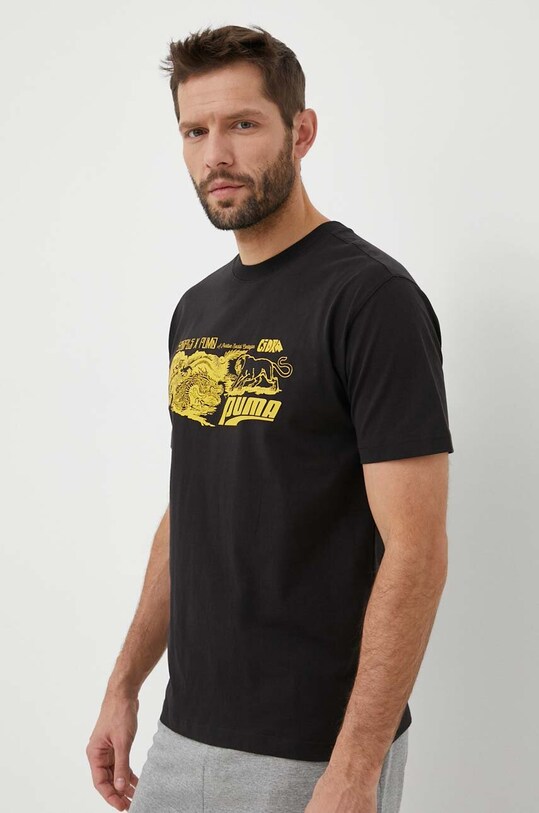 Puma tricou din bumbac X STAPLE print negru 539935