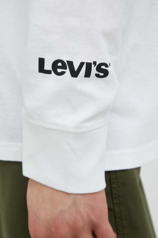 Βαμβακερή μπλούζα με μακριά μανίκια Levi's 16139.0088 λευκό
