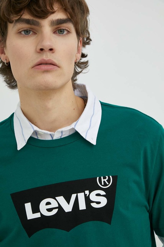 Levi's t-shirt bawełniany zielony 22491.1189