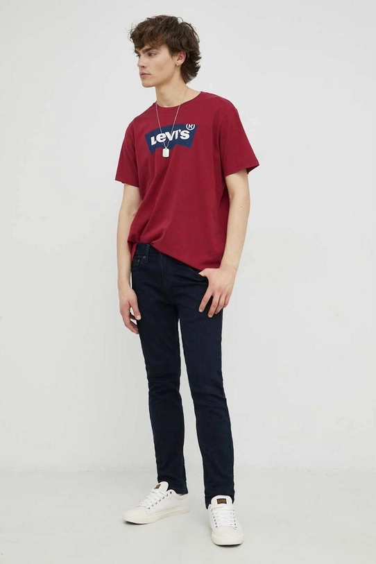 Levi's t-shirt bawełniany 22491.1190 bordowy SS23