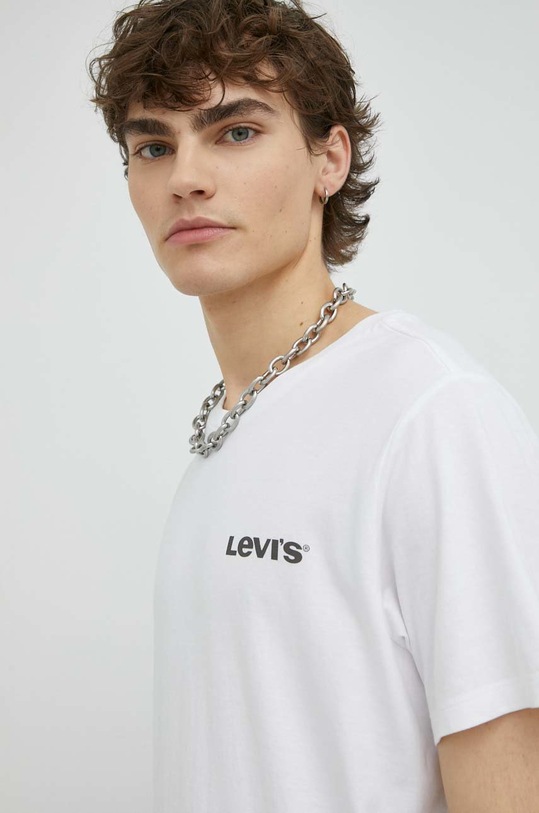 Bavlnené tričko Levi's potlač biela 22491.1191