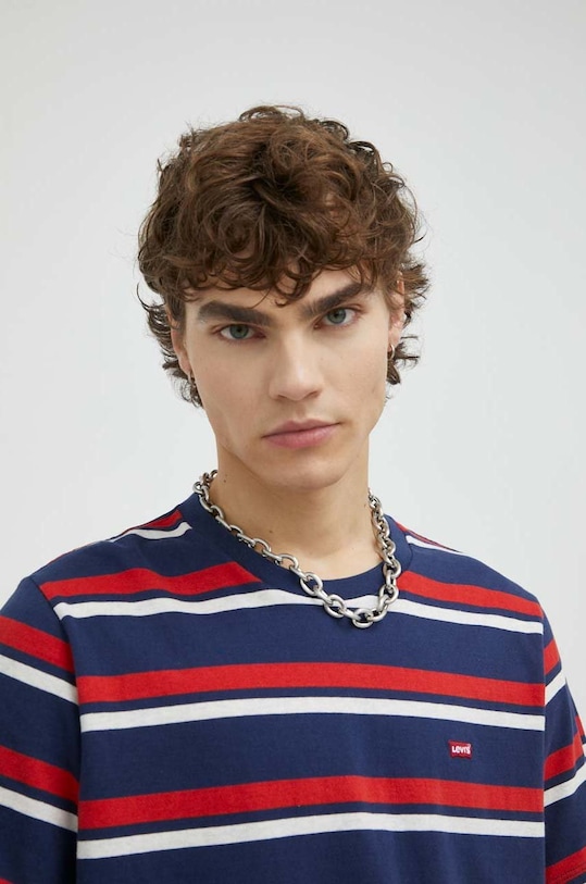 Levi's t-shirt bawełniany wzorzyste granatowy 56605.0147