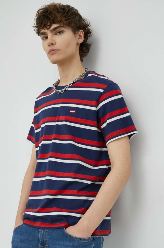Levi's t-shirt bawełniany granatowy 56605.0147
