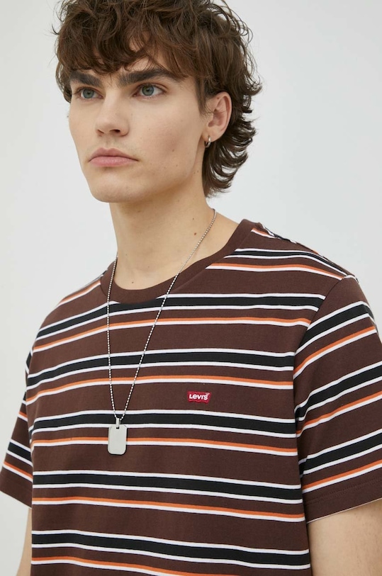 Levi's t-shirt bawełniany brązowy 56605.0148