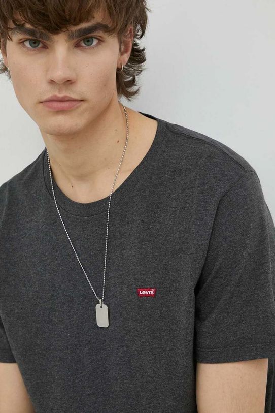 Pamučna majica Levi's siva 56605.0149