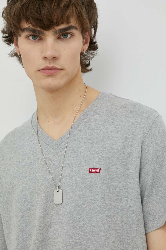 Bombažna kratka majica Levi's siva 85641.0023