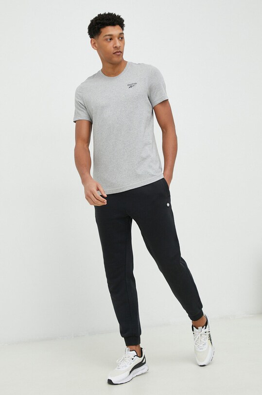 Reebok t-shirt bawełniany IDENTITY HS7114 szary AW23