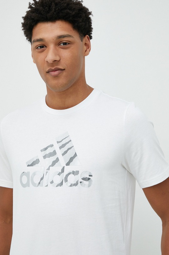adidas t-shirt bawełniany nadruk biały H54658