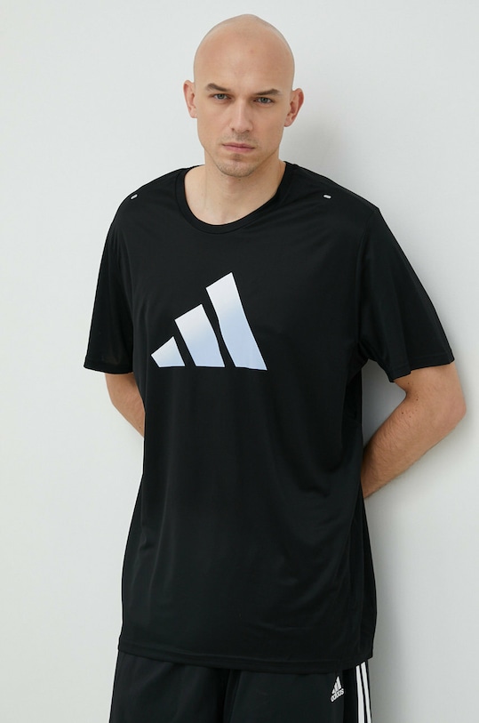Тениска за бягане adidas Performance Run Icons черен HR3243
