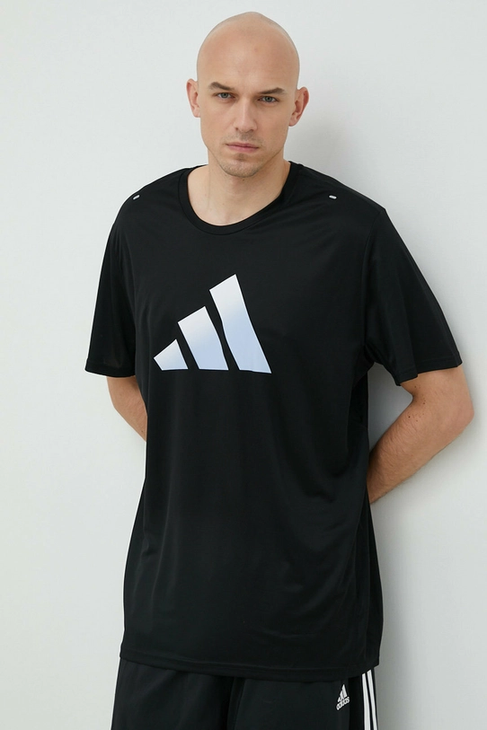 Bežecké tričko adidas Performance Run Icons čierna HR3243