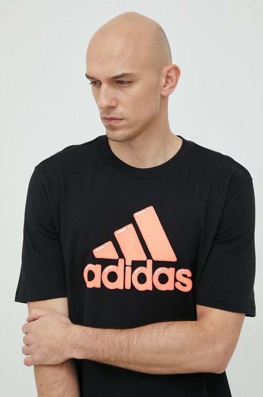 adidas t-shirt bawełniany nadruk czarny HS2513