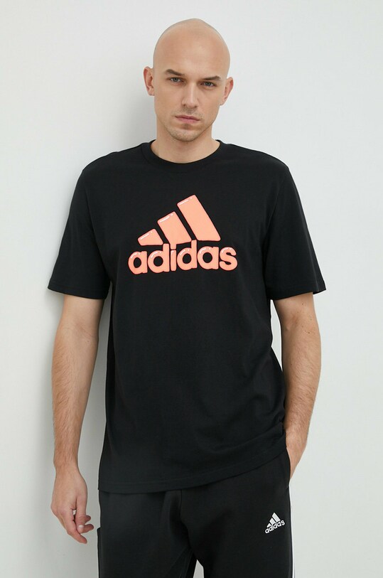 adidas t-shirt bawełniany czarny HS2513
