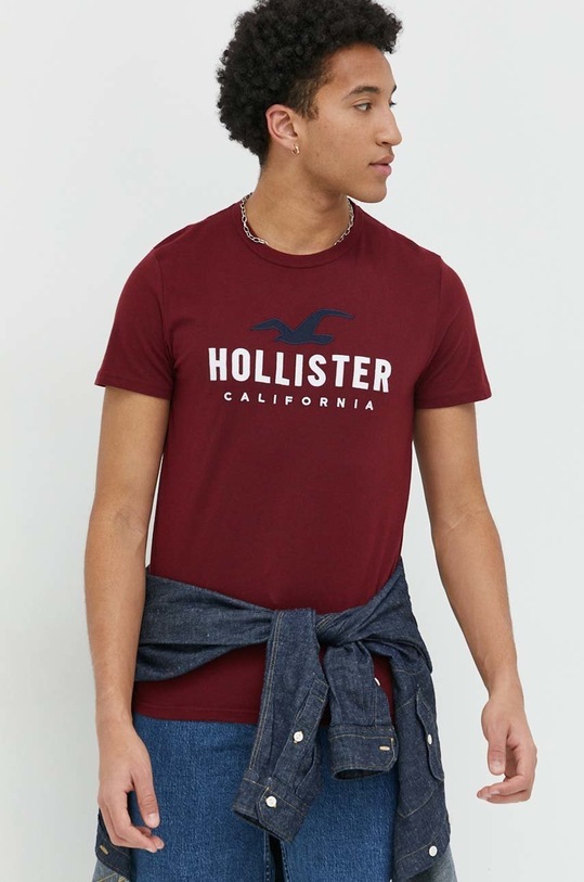 Hollister Co. t-shirt bordowy KI323.3026.520