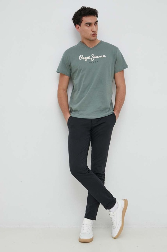 Βαμβακερό μπλουζάκι Pepe Jeans Eggo PM508271.674 πράσινο SS23