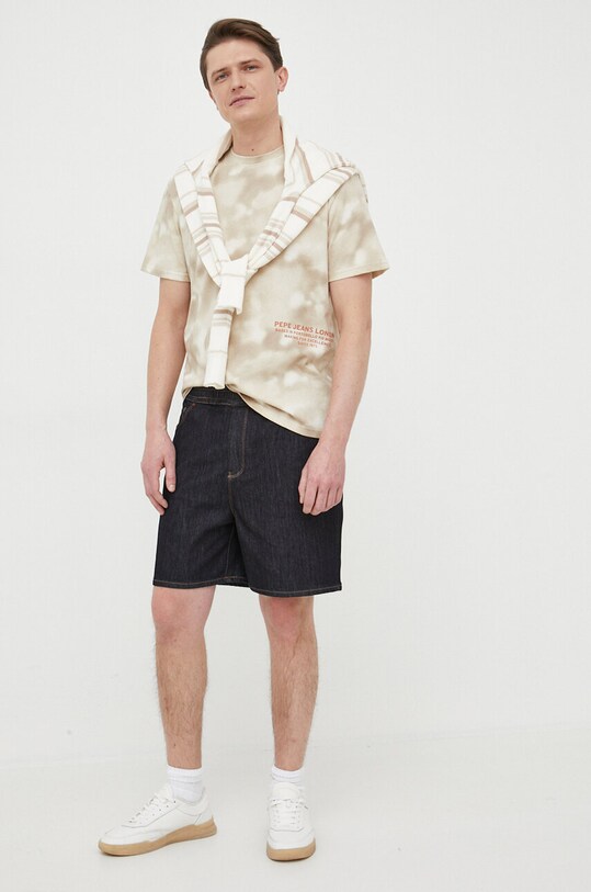 Pepe Jeans t-shirt bawełniany Rickie PM508700.845 beżowy SS23