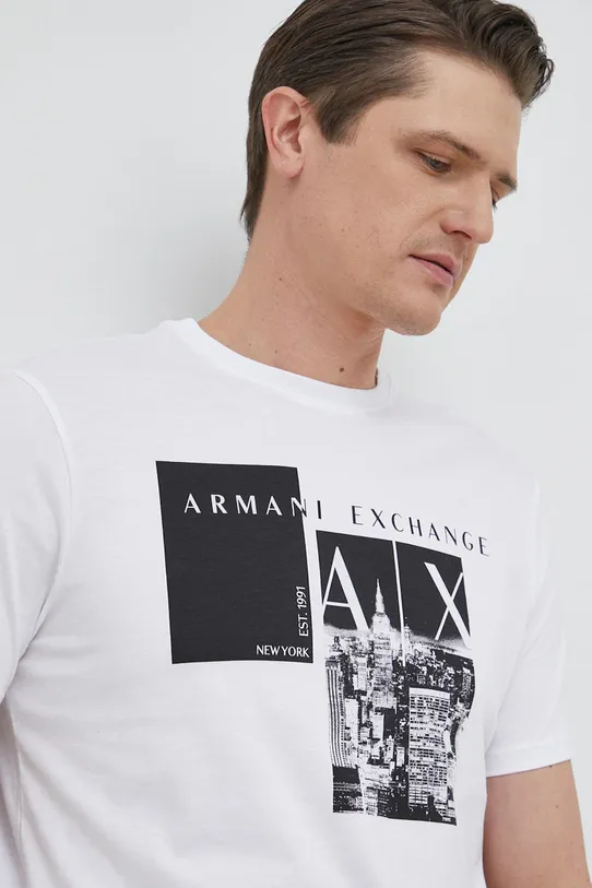 Armani Exchange tricou din bumbac alb 3RZTAB.ZJA5Z