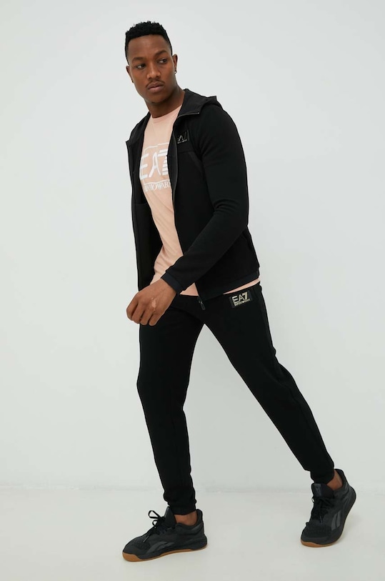 Bombažna kratka majica EA7 Emporio Armani 3RPT81.PJM9Z oranžna SS23