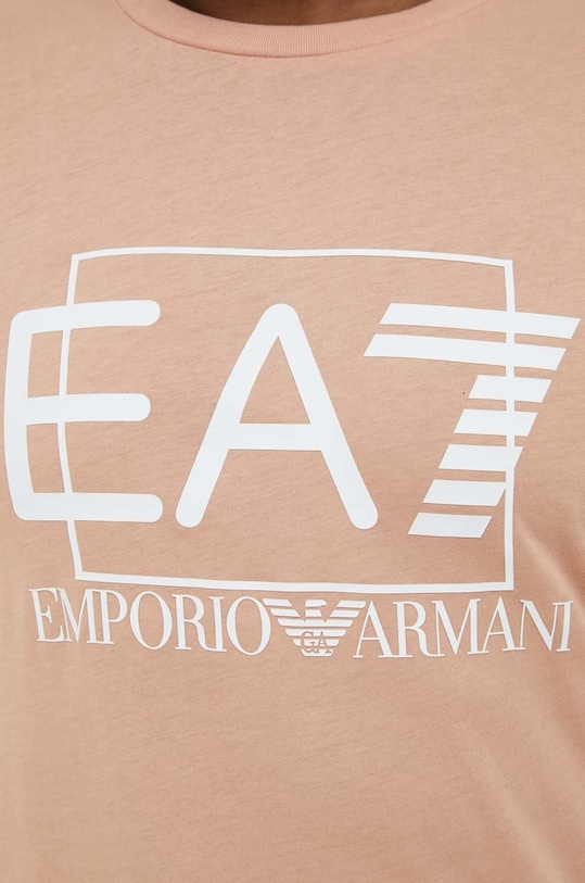 Bombažna kratka majica EA7 Emporio Armani 3RPT81.PJM9Z oranžna