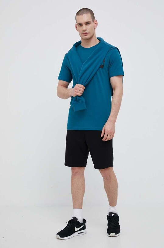 The North Face t-shirt bawełniany NF00CEQ5EFS1 turkusowy SS23
