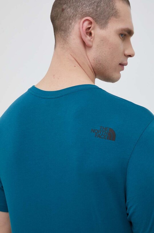 The North Face t-shirt bawełniany NF00CEQ5EFS1 turkusowy