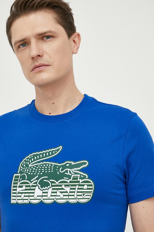 Lacoste tricou din bumbac albastru TH5070