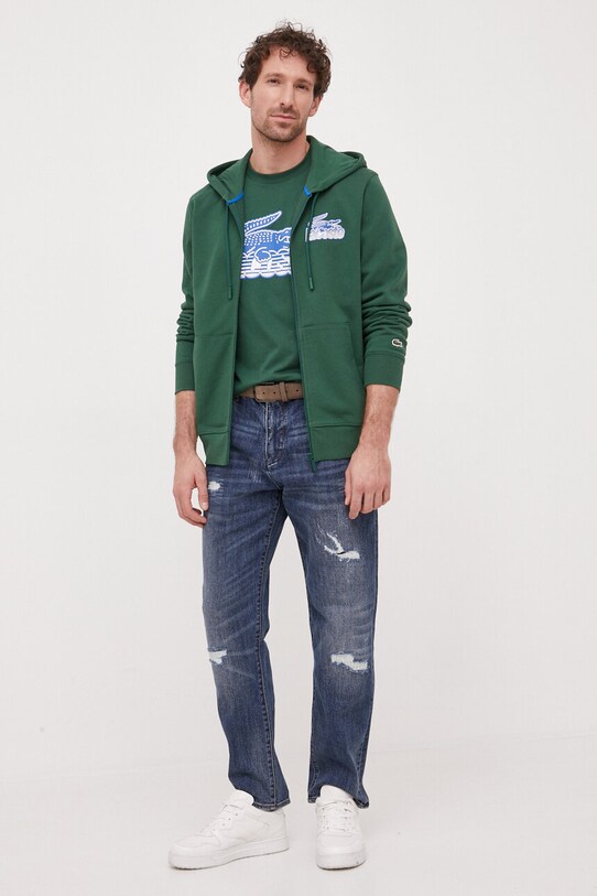 Lacoste t-shirt bawełniany TH5070 zielony SS23