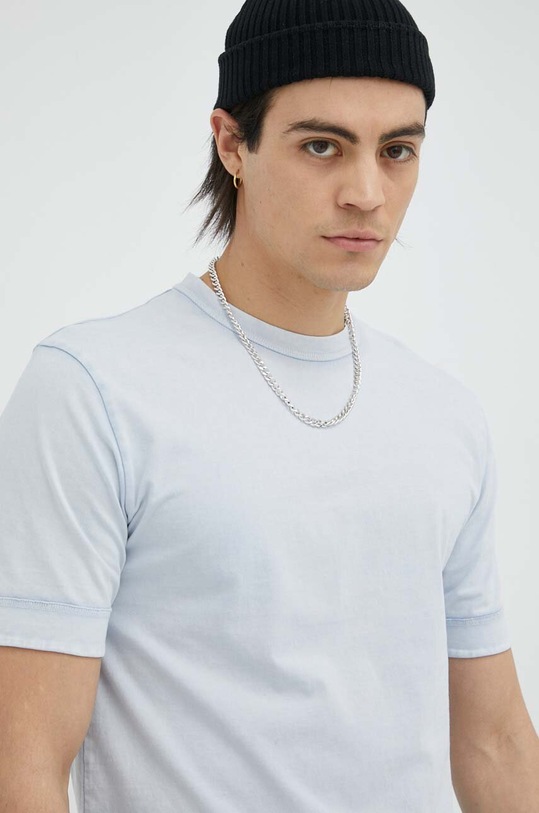 Drykorn t-shirt bawełniany Raphael bawełna niebieski 49017.520045.3902
