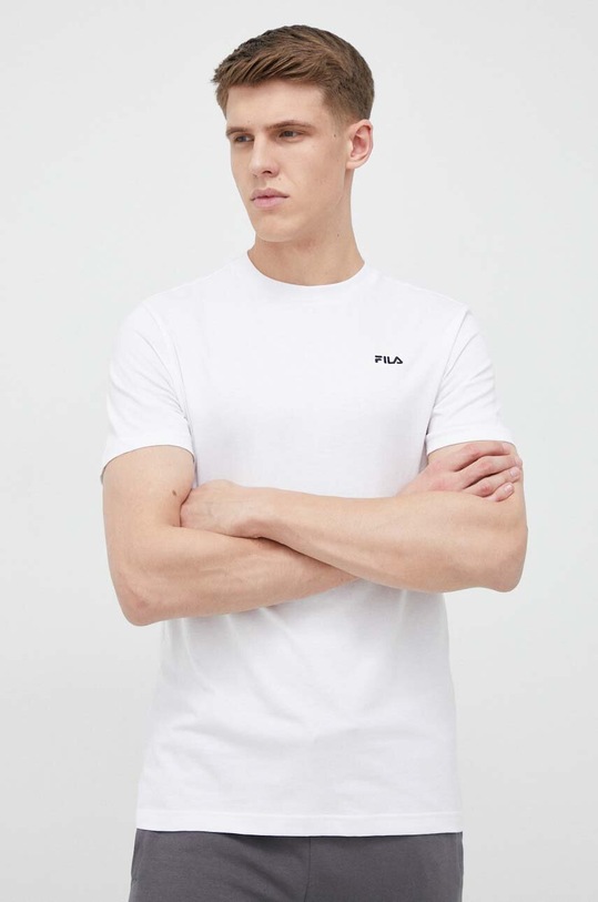 Fila t-shirt bawełniany Berloz bawełna biały FAM0340