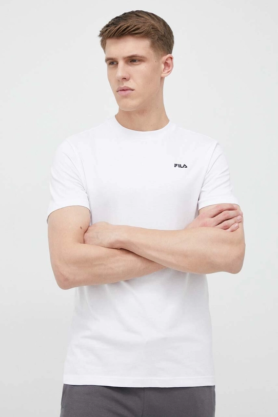 Fila t-shirt bawełniany Berloz bawełna biały FAM0340