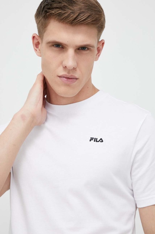 Fila t-shirt bawełniany Berloz biały FAM0340